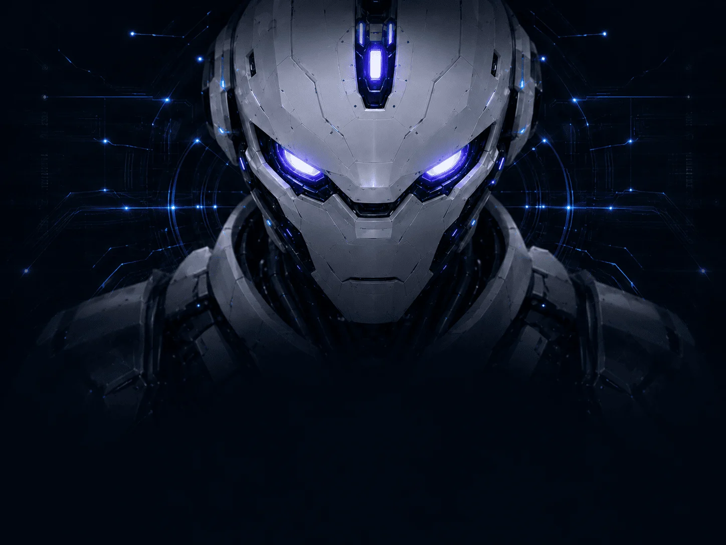 Fondo futurista de asistente mecha para Sousen